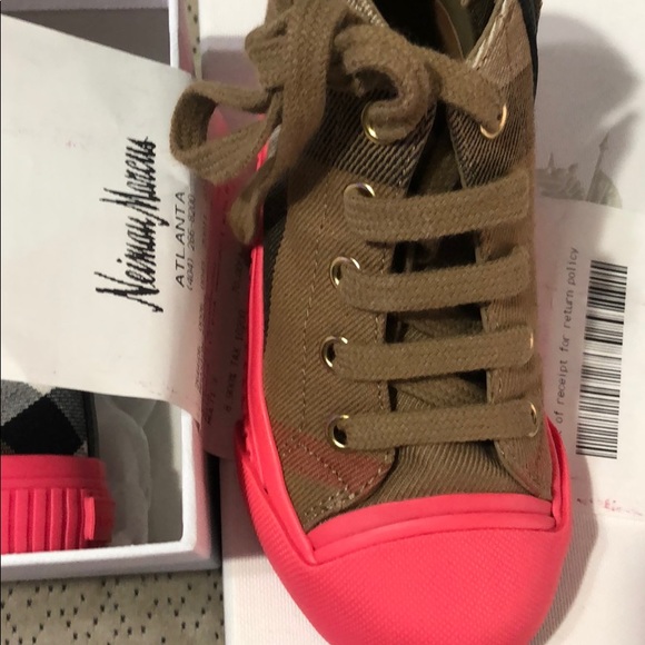 Burberry Kids High Top Sneakers Sz 23 - Picture 5 of 7